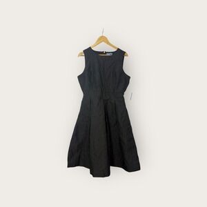 Draper James RSVP Black Sleeveless Jacquard Midi Dress Women's Size L New NWT